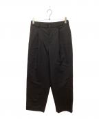 ATONエイトン）の古着「WOOL TROPICAL LOOSE FIT PANTS / ウールトロピカルルーズフィットパンツ」｜ブラック