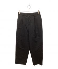 ATON（エイトン）の古着「WOOL TROPICAL LOOSE FIT PANTS / ウールトロピカルルーズフィットパンツ」｜ブラック