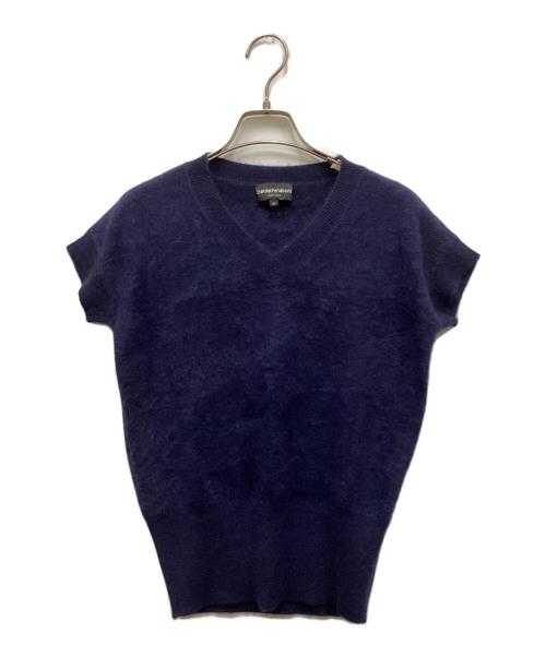 EMPORIO ARMANI（エンポリオ アルマーニ）EMPORIO ARMANI (エンポリオ アルマーニ) シャギーVネックニット ブルー サイズ:40の古着・服飾アイテム