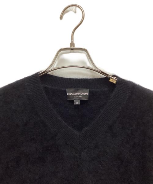 EMPORIO ARMANI（エンポリオ アルマーニ）EMPORIO ARMANI (エンポリオ アルマーニ) シャギーVネックニット ネイビー サイズ:40の古着・服飾アイテム