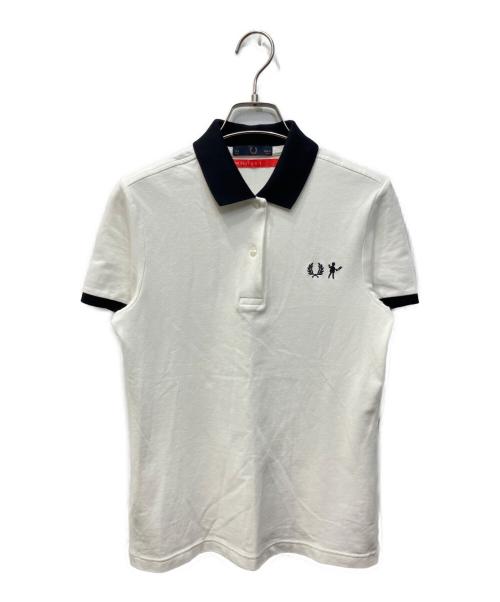 FRED PERRY（フレッドペリー）FRED PERRY (フレッドペリー) mint designs (ミント デザインズ) 2トーンポロシャツ ホワイト サイズ:EUR36の古着・服飾アイテム