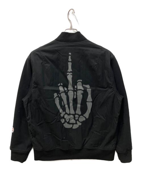 Hysteric Glamour（ヒステリックグラマー）Hysteric Glamour (ヒステリックグラマー) MIDDLE FINGER/ミドルフィンガー リブ ブルゾン ブラック サイズ:Mの古着・服飾アイテム