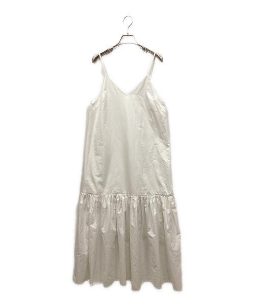 MACPHEE（マカフィー）MACPHEE (マカフィー) クリスピータフタ ティアードキャミソールワンピースクリスピータフタ ティアードキャミソールワンピース ホワイト サイズ:36の古着・服飾アイテム