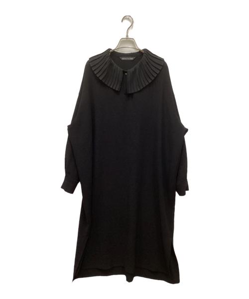 mizuiro-ind（ミズイロインド）mizuiro-ind (ミズイロインド) プリーツカラーワンピース ブラック サイズ:FREEの古着・服飾アイテム