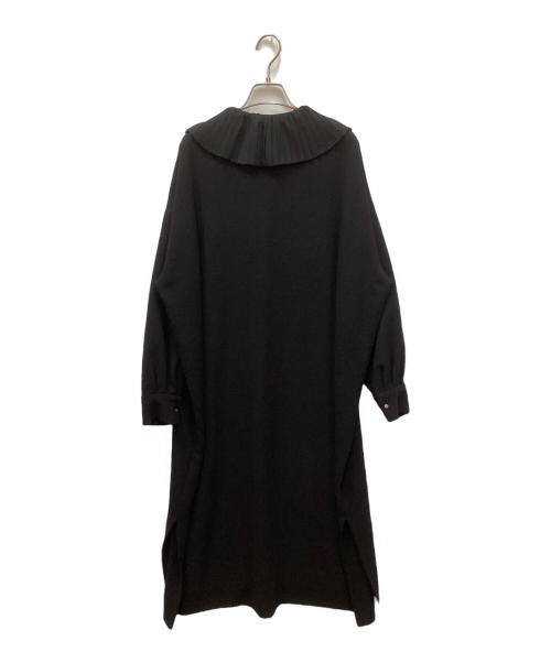 mizuiro-ind（ミズイロインド）mizuiro-ind (ミズイロインド) プリーツカラーワンピース ブラック サイズ:FREEの古着・服飾アイテム