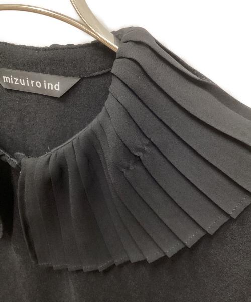 mizuiro-ind（ミズイロインド）mizuiro-ind (ミズイロインド) プリーツカラーワンピース ブラック サイズ:FREEの古着・服飾アイテム