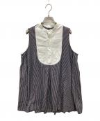 45Rフォーティファイブ・アール）の古着「ノースリーブラッセルストライプワンピース」｜ネイビー