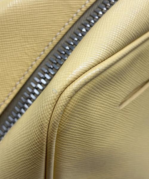 PRADA（プラダ）PRADA (プラダ) Yellow Saffiano Leather Bauletto Handbag イエローの古着・服飾アイテム