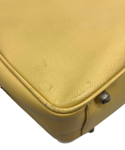 PRADA（プラダ）PRADA (プラダ) Yellow Saffiano Leather Bauletto Handbag イエローの古着・服飾アイテム