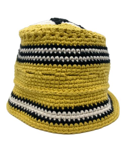 RICE NINE TEN（ライスナインテン）RICE NINE TEN (ライスナインテン) クロシェニットハット イエローの古着・服飾アイテム