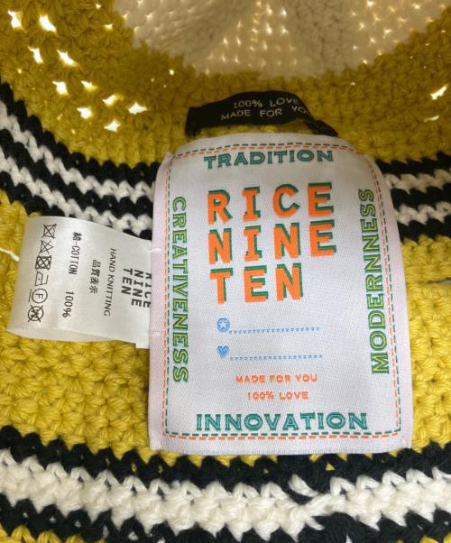 RICE NINE TEN（ライスナインテン）RICE NINE TEN (ライスナインテン) クロシェニットハット イエローの古着・服飾アイテム
