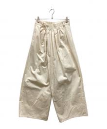 HERITANOVUM（ヘリテノーム）の古着「ギャザーチノパンツ」｜アイボリー