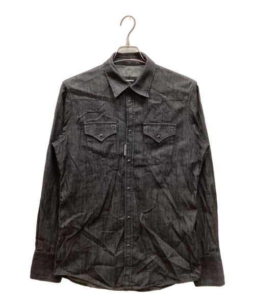 DSQUARED2（ディースクエアード）DSQUARED2 (ディースクエアード) ウエスタンシャツ グレー サイズ:48の古着・服飾アイテム