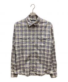 DOLCE & GABBANA（ドルチェ＆ガッバーナ）の古着「SICILIAスナップチェックシャツ」｜ブルー×アイボリー