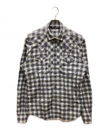 DOLCE & GABBANA（ドルチェ＆ガッバーナ）の古着「チェック柄ウエスタンシャツ」｜ブルー×アイボリー
