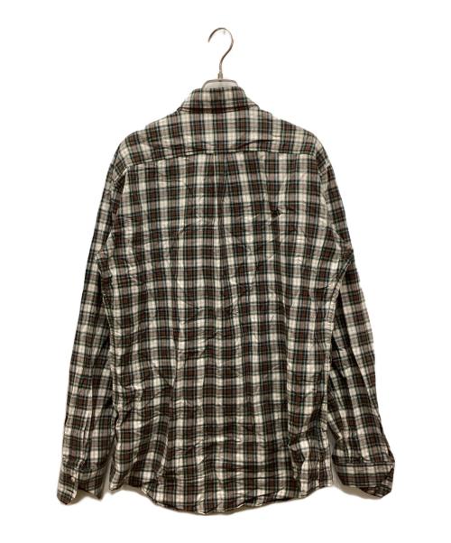 DSQUARED2（ディースクエアード）DSQUARED2 (ディースクエアード) チェックBDシャツ ブラウン×グリーン サイズ:48の古着・服飾アイテム