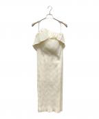 Mame Kurogouchiマメクロゴウチ）の古着「Wave Pleats Baretop Dress / ウェーブプリーツベアトップドレス」｜アイボリー