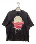 Acne studiosアクネ ストゥディオズ）の古着「Printed cotton T-shirt/プリンテッドコットンTシャツ」｜ブラック