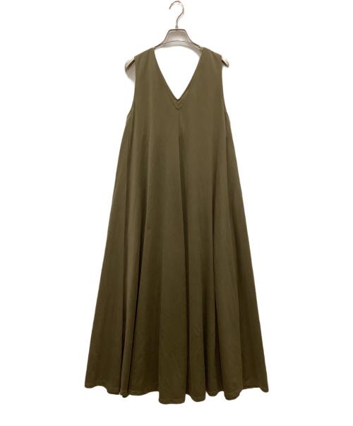CABAN（キャバン）CABAN (キャバン) キュプラポリエステルスムース Vネックワンピース オリーブ サイズ:FREEの古着・服飾アイテム