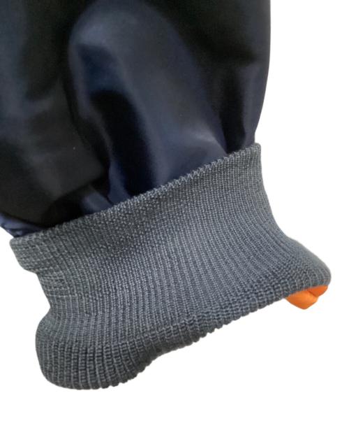 UNDERCOVER（アンダーカバー）UNDERCOVER (アンダーカバー) ALPHA (アルファ) 縮絨フードベストレイヤードカスタムMA-1コート ネイビー サイズ:4の古着・服飾アイテム