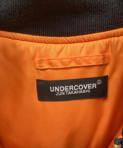 UNDERCOVER（アンダーカバー）UNDERCOVER (アンダーカバー) ALPHA (アルファ) 縮絨フードベストレイヤードカスタムMA-1コート ネイビー サイズ:4の古着・服飾アイテム