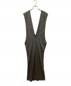 tricot COMME des GARCONSトリココムデギャルソン）の古着「ウールチェックノースリーブワンピース」｜グレー