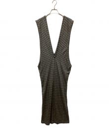 tricot COMME des GARCONS（トリココムデギャルソン）の古着「ウールチェックノースリーブワンピース」｜グレー