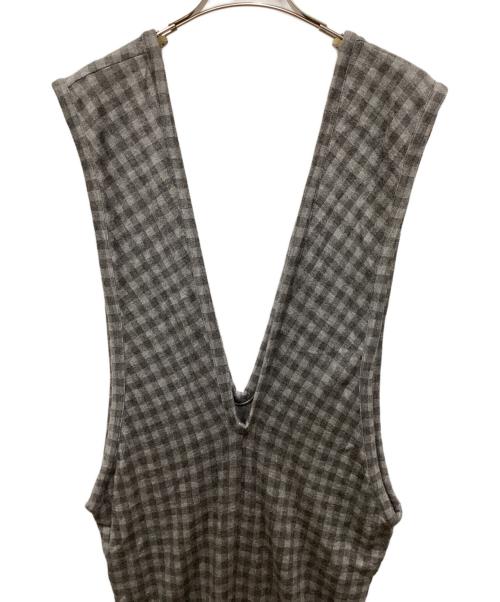 tricot COMME des GARCONS（トリココムデギャルソン）tricot COMME des GARCONS (トリココムデギャルソン) ウールチェックノースリーブワンピース グレー サイズ:採寸参照の古着・服飾アイテム