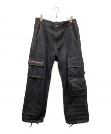 PUNK DRUNKERS（パンクドランカーズ）の古着「雷デニムカーゴパンツ」｜インディゴ