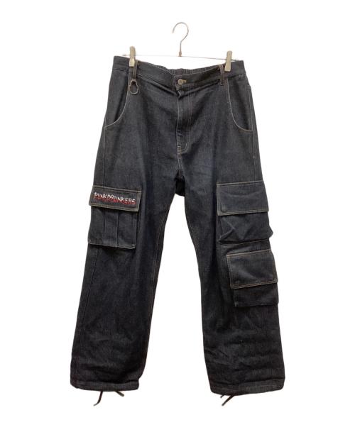PUNK DRUNKERS（パンクドランカーズ）PUNK DRUNKERS (パンクドランカーズ) 雷デニムカーゴパンツ インディゴ サイズ:Mの古着・服飾アイテム