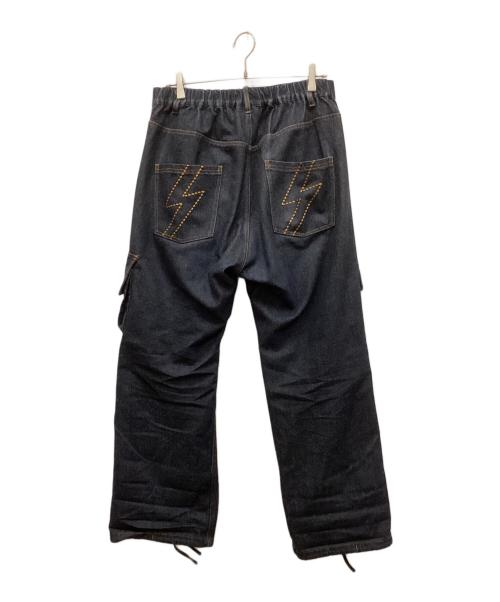 PUNK DRUNKERS（パンクドランカーズ）PUNK DRUNKERS (パンクドランカーズ) 雷デニムカーゴパンツ インディゴ サイズ:Mの古着・服飾アイテム