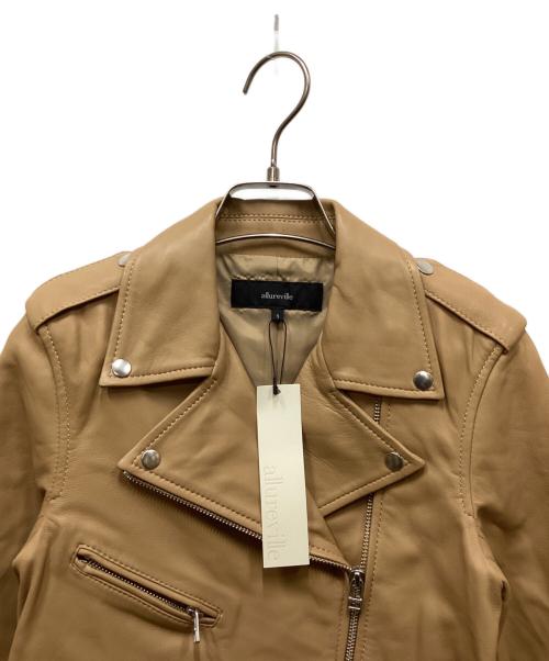 allureville（アルアバイル）allureville (アルアバイル) ラムレザーライダースジャケット ベージュ サイズ:1の古着・服飾アイテム