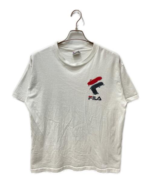 FILA（フィラ）FILA (フィラ) 両面プリント半袖Tシャツ ホワイト サイズ:Mの古着・服飾アイテム