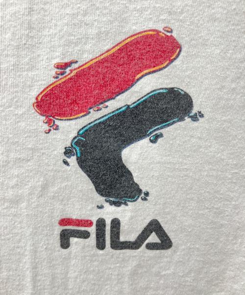 FILA（フィラ）FILA (フィラ) 両面プリント半袖Tシャツ ホワイト サイズ:Mの古着・服飾アイテム