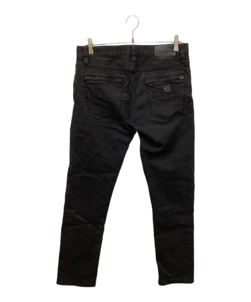 ARMANI EXCHANGE（アルマーニ エクスチェンジ）ARMANI EXCHANGE (アルマーニ エクスチェンジ) ダメージスキニーデニムパンツ ブラック サイズ:W27の古着・服飾アイテム