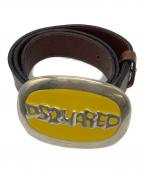 DSQUARED2ディースクエアード）の古着「ロゴバックルベルト」｜ブラウン