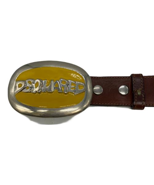 DSQUARED2（ディースクエアード）DSQUARED2 (ディースクエアード) ロゴバックルベルト ブラウンの古着・服飾アイテム