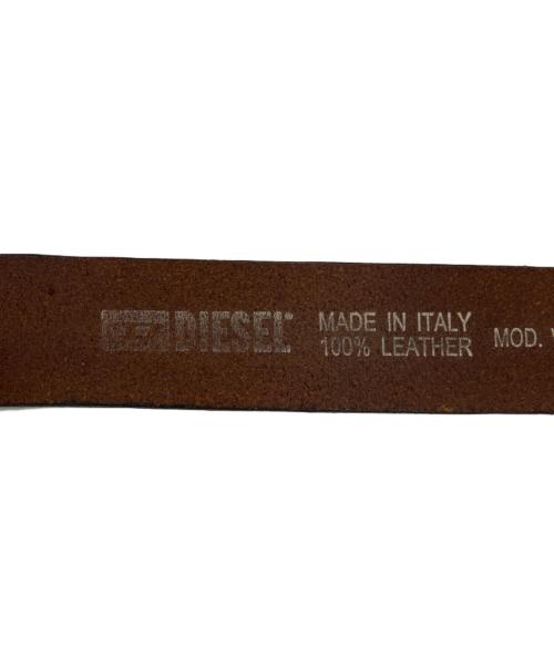 DIESEL（ディーゼル）DIESEL (ディーゼル) ロゴバックルレザーベルト サイズ:90/36の古着・服飾アイテム