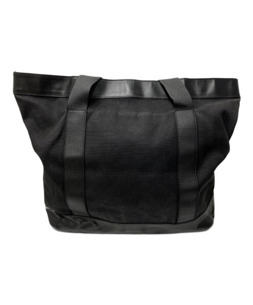 BALENCIAGA（バレンシアガ）BALENCIAGA (バレンシアガ) ネイビーキャンバスレザートートバッグ ブラックの古着・服飾アイテム