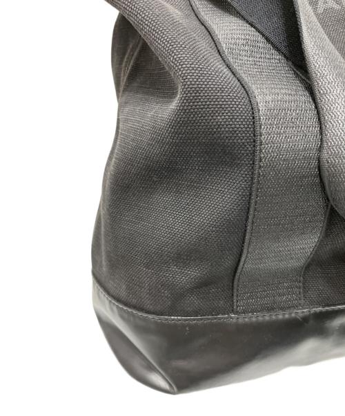 BALENCIAGA（バレンシアガ）BALENCIAGA (バレンシアガ) ネイビーキャンバスレザートートバッグ ブラックの古着・服飾アイテム