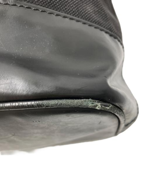 BALENCIAGA（バレンシアガ）BALENCIAGA (バレンシアガ) ネイビーキャンバスレザートートバッグ ブラックの古着・服飾アイテム