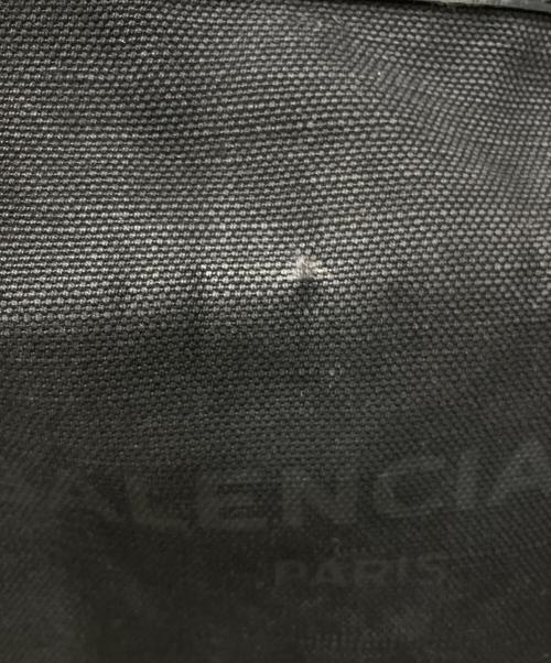 BALENCIAGA（バレンシアガ）BALENCIAGA (バレンシアガ) ネイビーキャンバスレザートートバッグ ブラックの古着・服飾アイテム