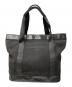 BALENCIAGA（バレンシアガ）の古着「ネイビーキャンバスレザートートバッグ」｜ブラック