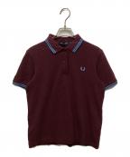 FRED PERRYフレッドペリー）の古着「2ラインカラーポロシャツ」｜ブルー×ブラウン