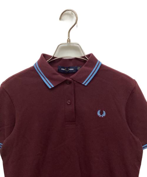 FRED PERRY（フレッドペリー）FRED PERRY (フレッドペリー) 2ラインカラーポロシャツ ブルー×ブラウン サイズ:36の古着・服飾アイテム