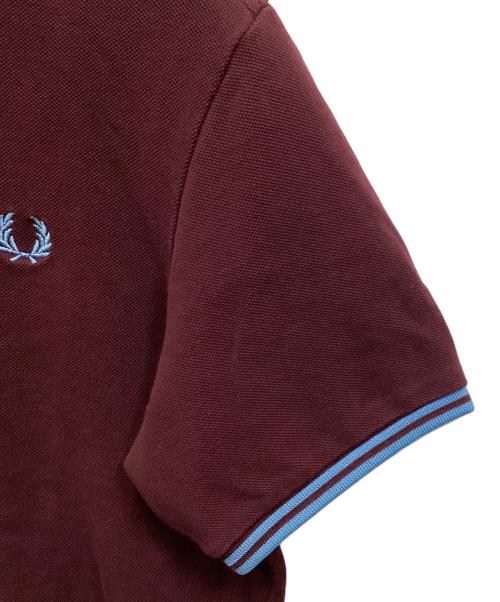 FRED PERRY（フレッドペリー）FRED PERRY (フレッドペリー) 2ラインカラーポロシャツ ブルー×ブラウン サイズ:36の古着・服飾アイテム