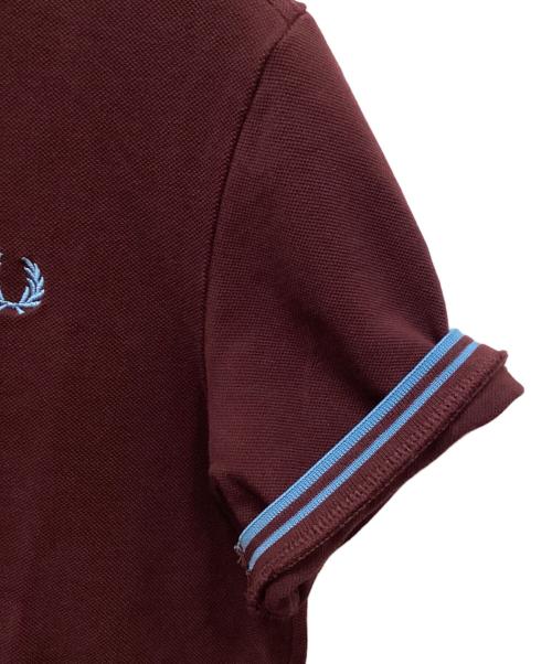FRED PERRY（フレッドペリー）FRED PERRY (フレッドペリー) 2ラインカラーポロシャツ ブルー×ブラウン サイズ:36の古着・服飾アイテム