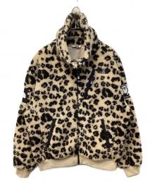 THE NORTH FACE WHITE LABEL（ザノースフェイスホワイトレーベル）の古着「NOVELTY RIMO FLEECE JACKET / リモ レオパードフリースジャケット」｜ブラウン×ベージュ