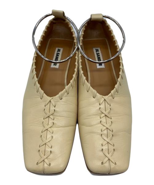 JIL SANDER（ジルサンダー）JIL SANDER (ジルサンダー) メタルアンクレット フラットシューズ クリーム サイズ:37の古着・服飾アイテム