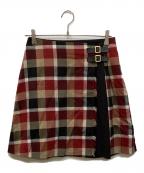 BLUE LABEL CRESTBRIDGEブルーレーベルクレストブリッジ）の古着「チェックスカート」｜ブラック